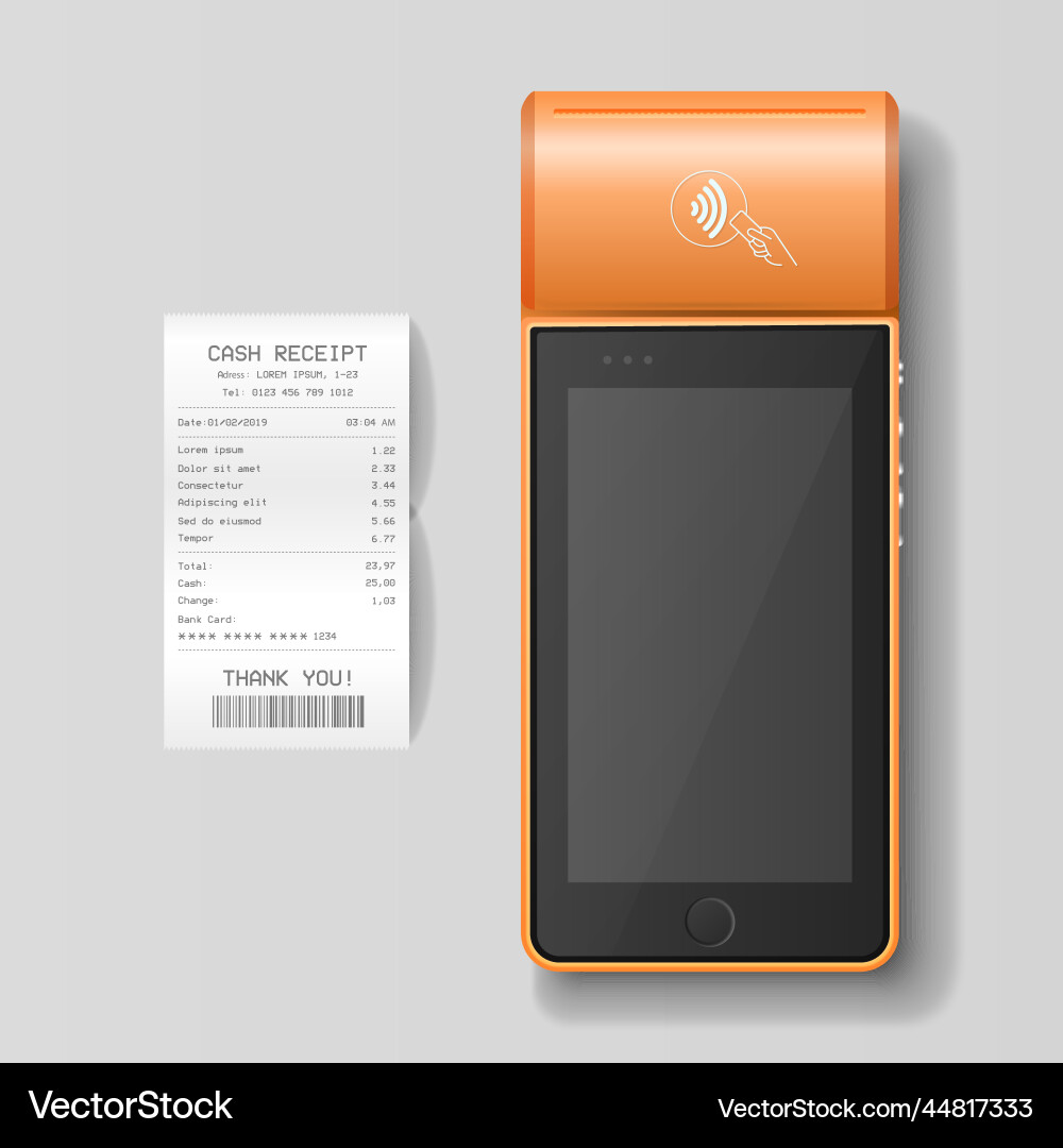 3d nfc payment machine with approved status 3d nfc payment machine with approved status vector image