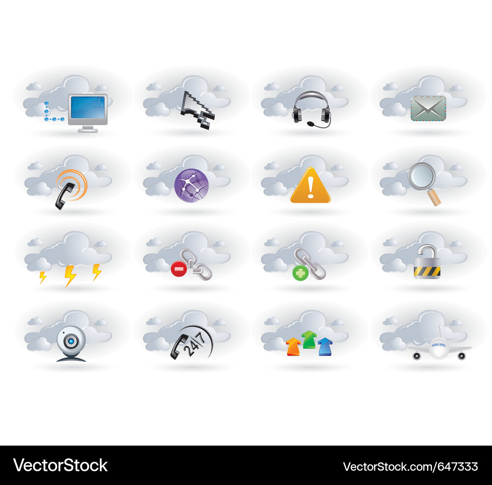 Cloud Networking Icons Vector Image