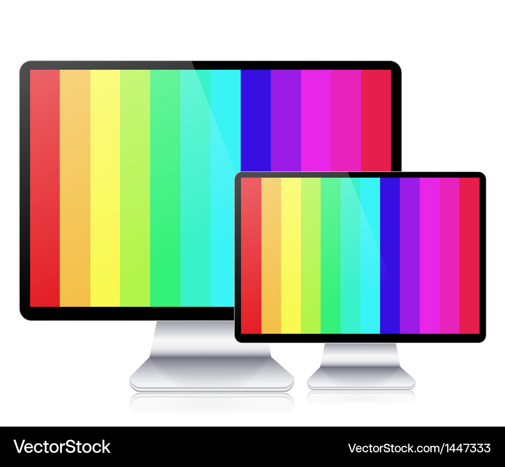 Computer display isolated on white background Vector Image