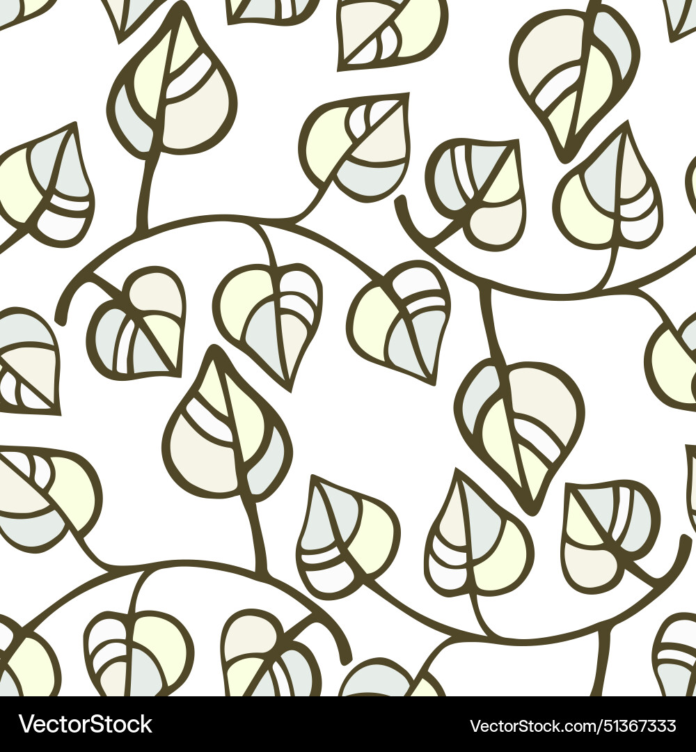 Decorative seamless green spring pattern Vector Image