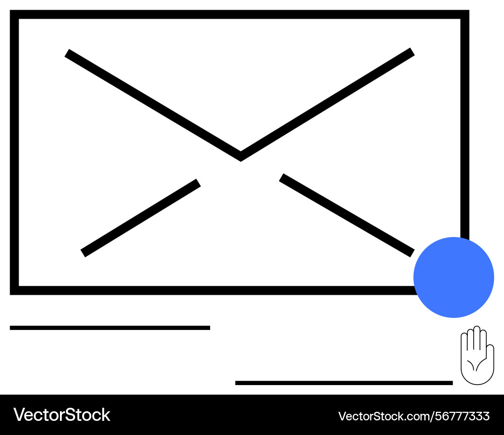 Email message with envelope outline Vector Image