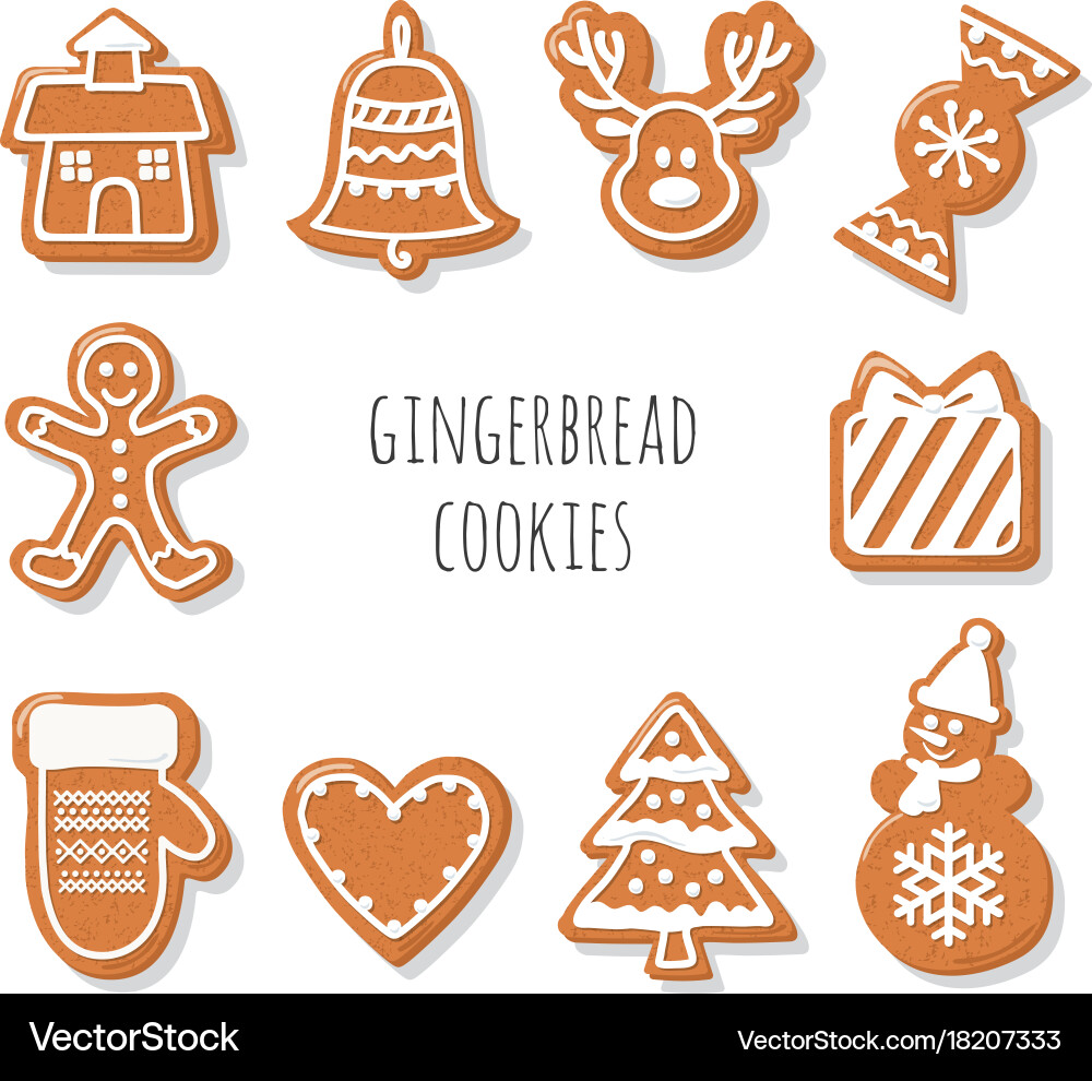 Gingerbread Cookie Set - Festive Treats Vector Image