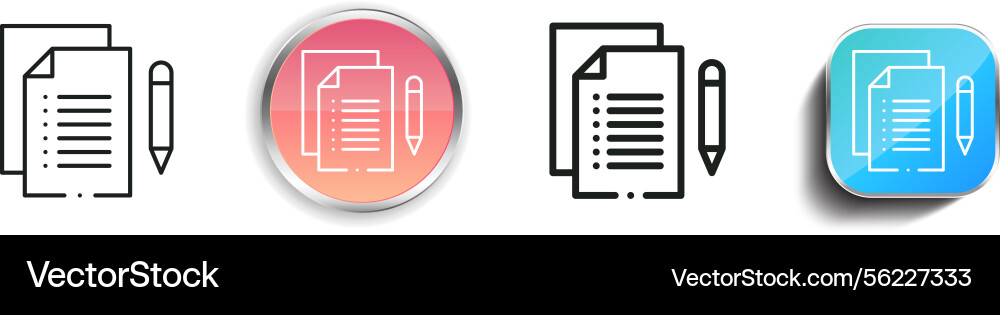 List icon thin linear regular and button style vector image