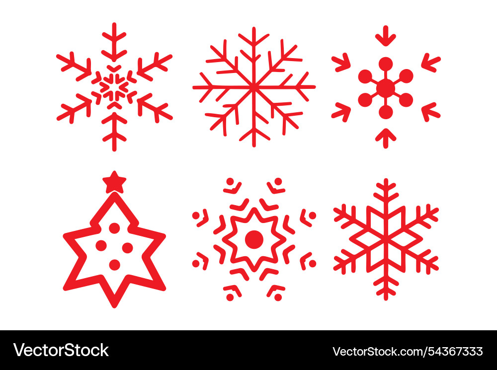 Snowflake line icons editable stroke Vector Image