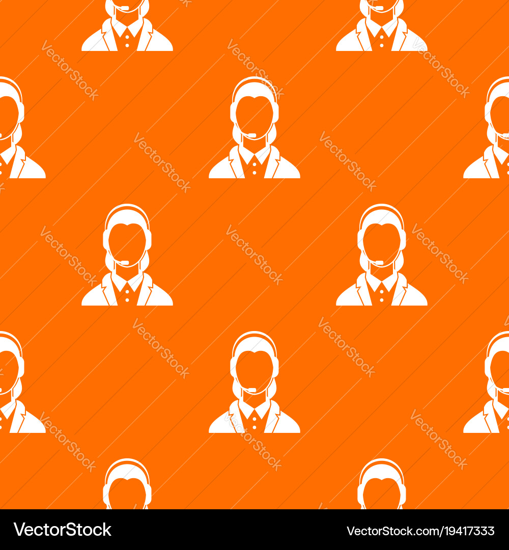 Support phone operator in headset pattern seamless Vector Image