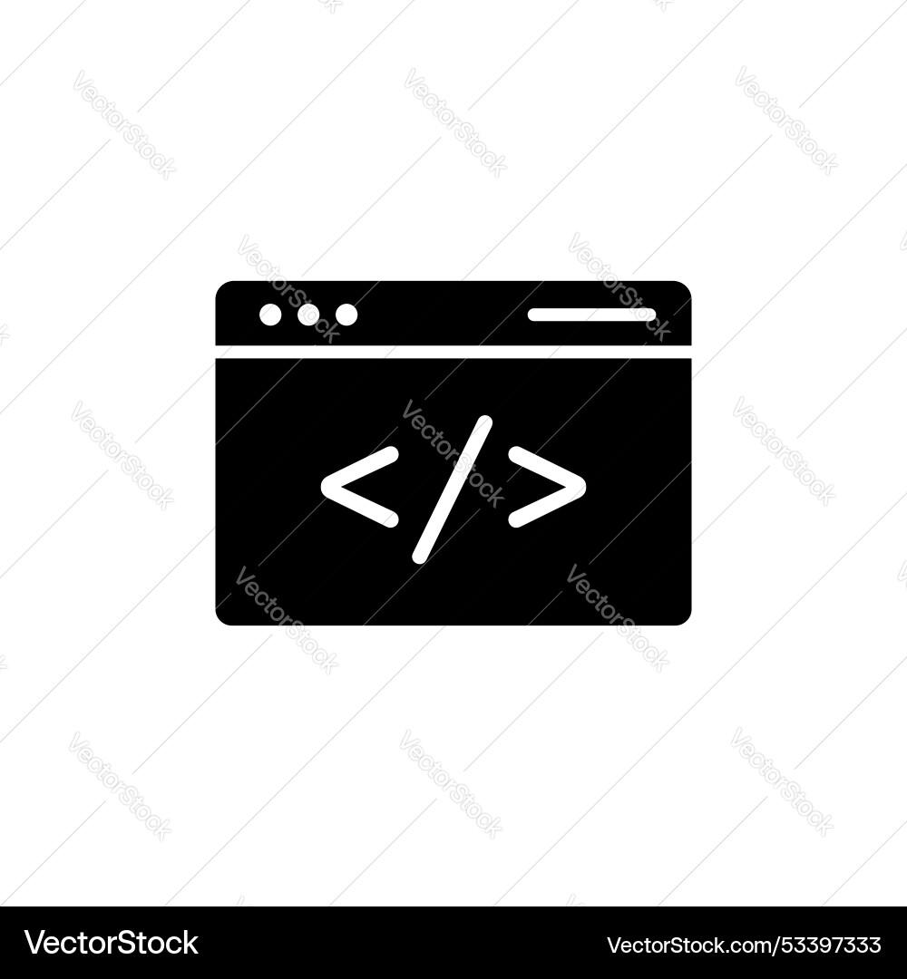 Web code line icon isolated on white background Vector Image