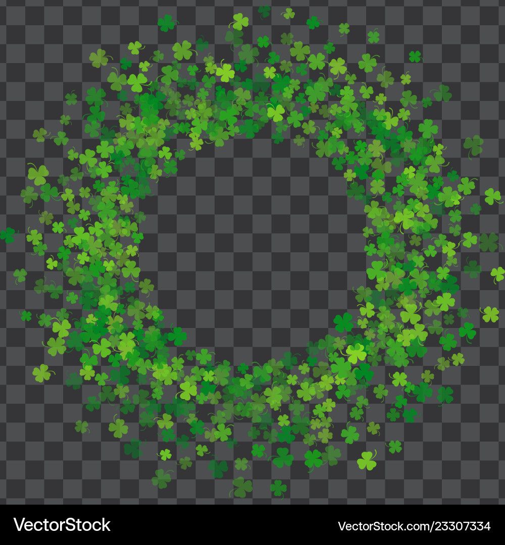 Frame or border of random scatter clover leaves Frame or border of random scatter clover leaves vector image