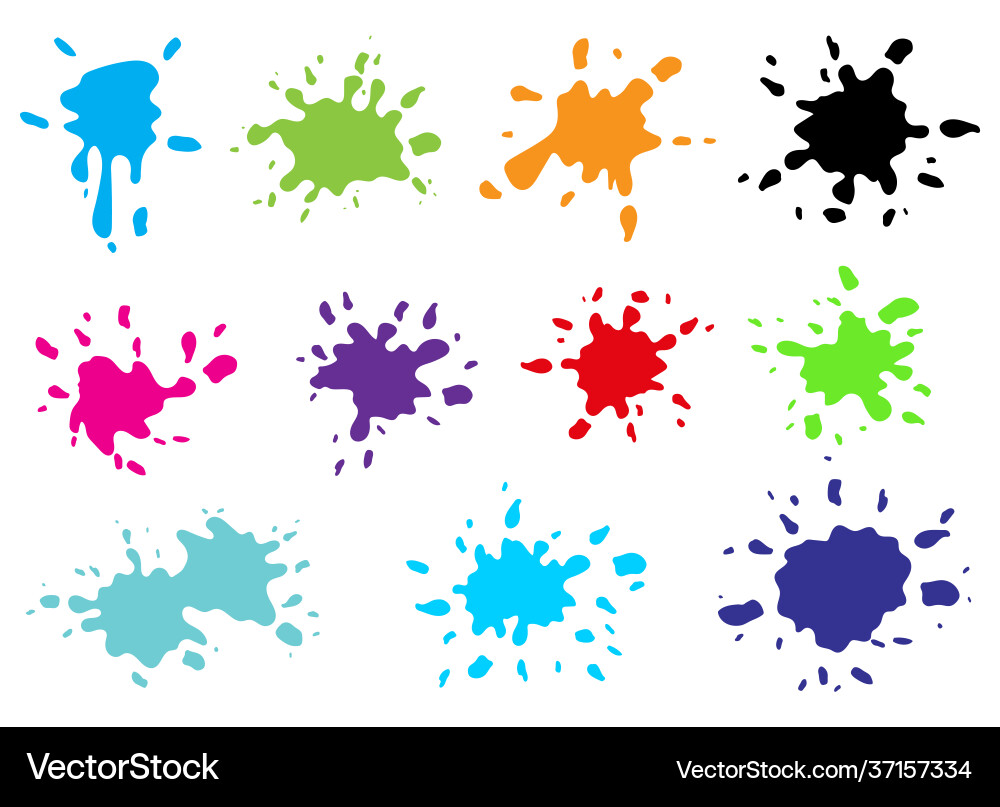 Paint splashes design isolated on white background Vector Image