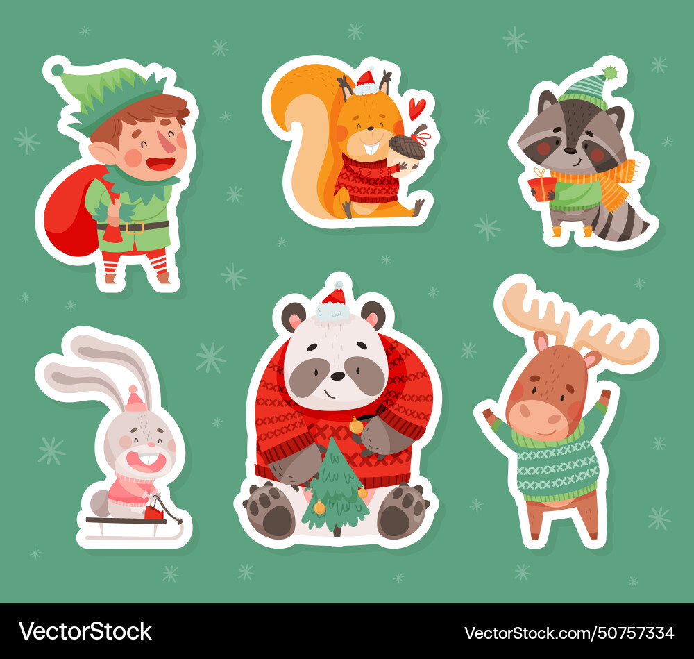 Süße Weihnachtscharakter mit hübschem Gesicht Süße Weihnachtscharakter mit hübschem Gesicht vektorbild