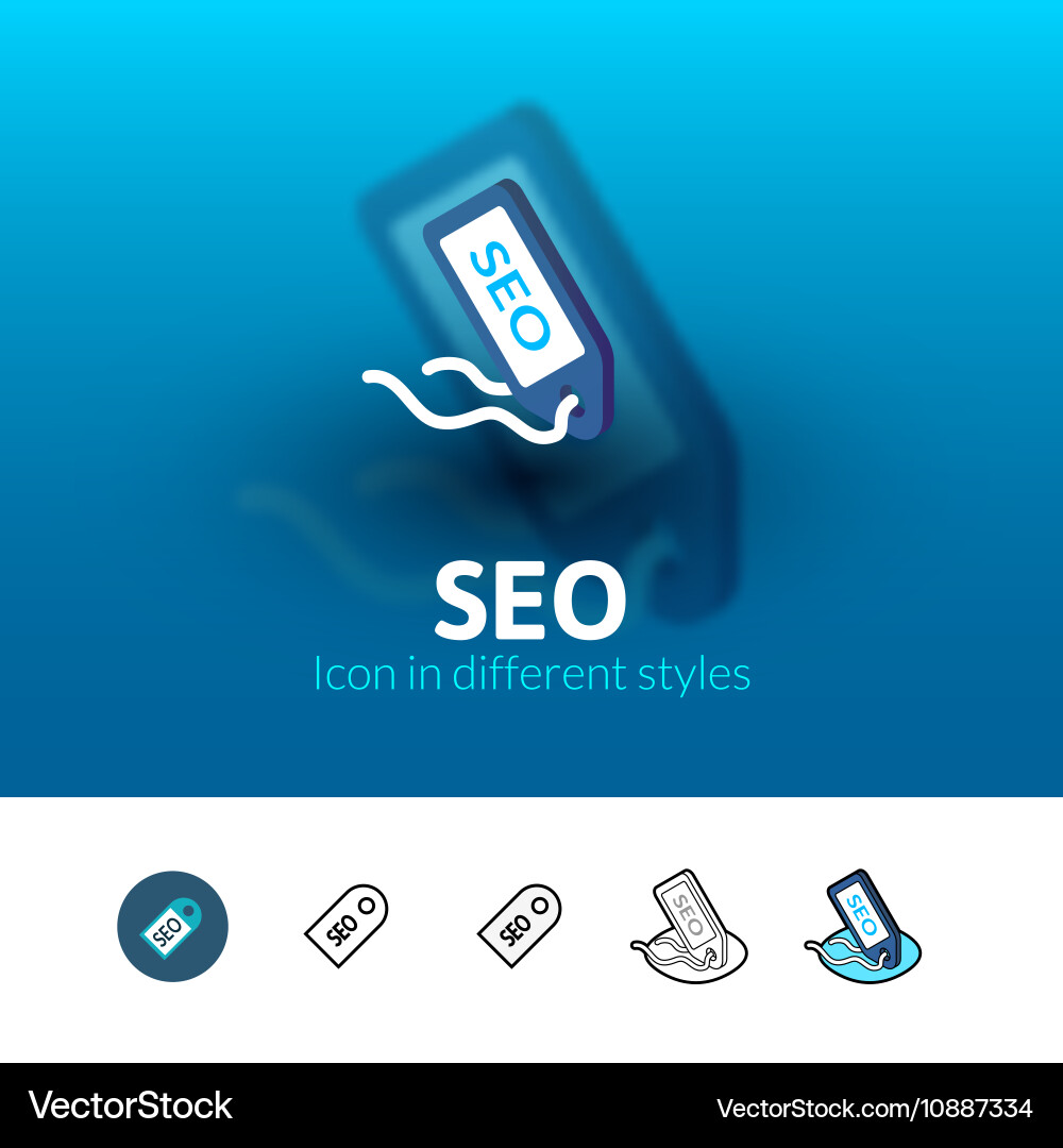Seo - search engine optimization icon in different Vector Image