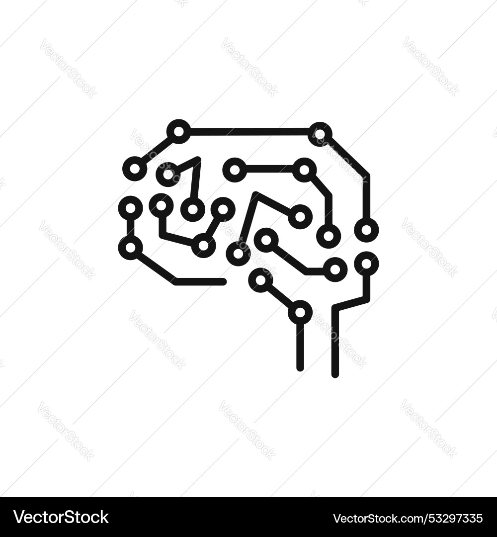 Brain circuit icon set ai symbol artificial Brain circuit icon set ai symbol artificial Vector Image