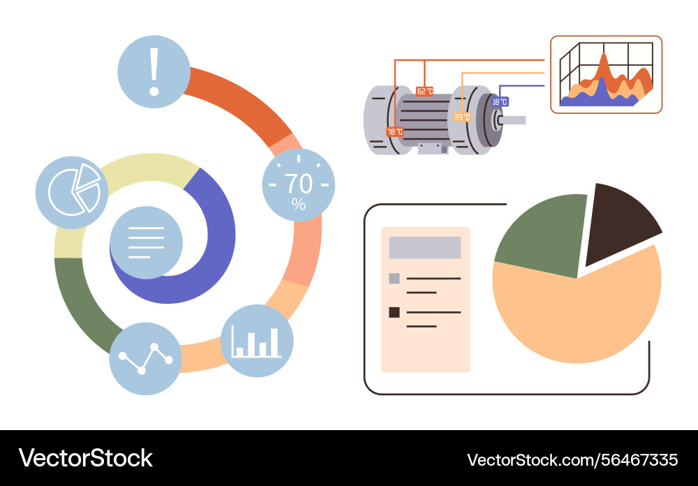 Data visualization with charts graphs Data visualization with charts graphs vector image