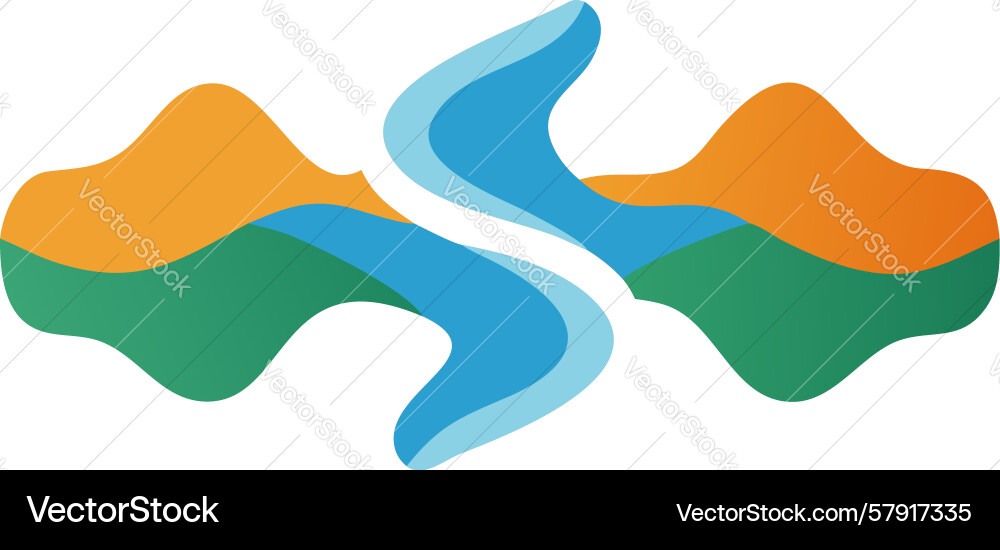 Dynamic abstract shapes representing intersecting Vector Image