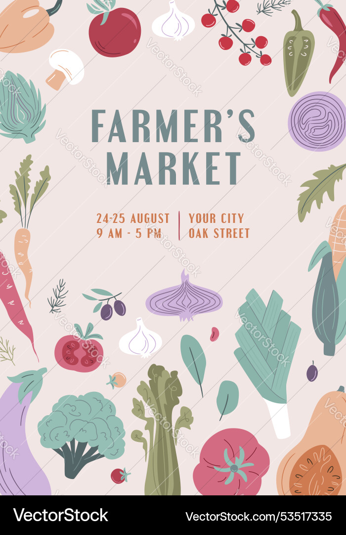 Farmers market organic farm harvest festival Farmers market organic farm harvest festival vector image