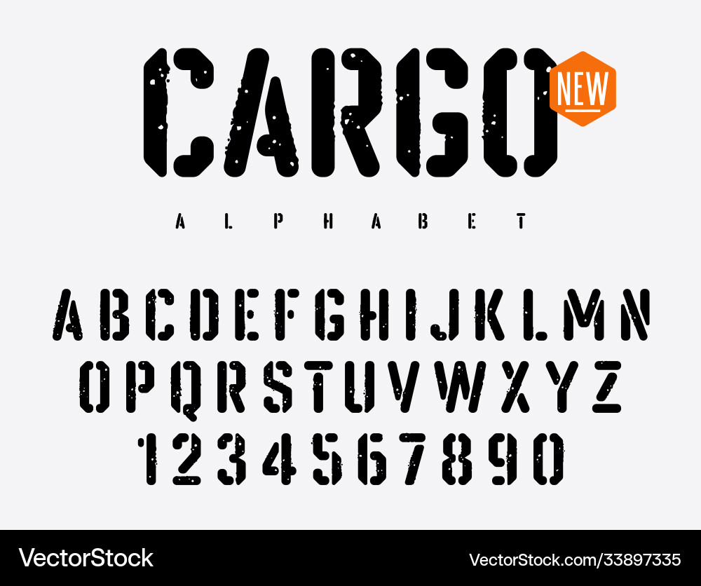 Rough Stamp Stencil Font vector image
