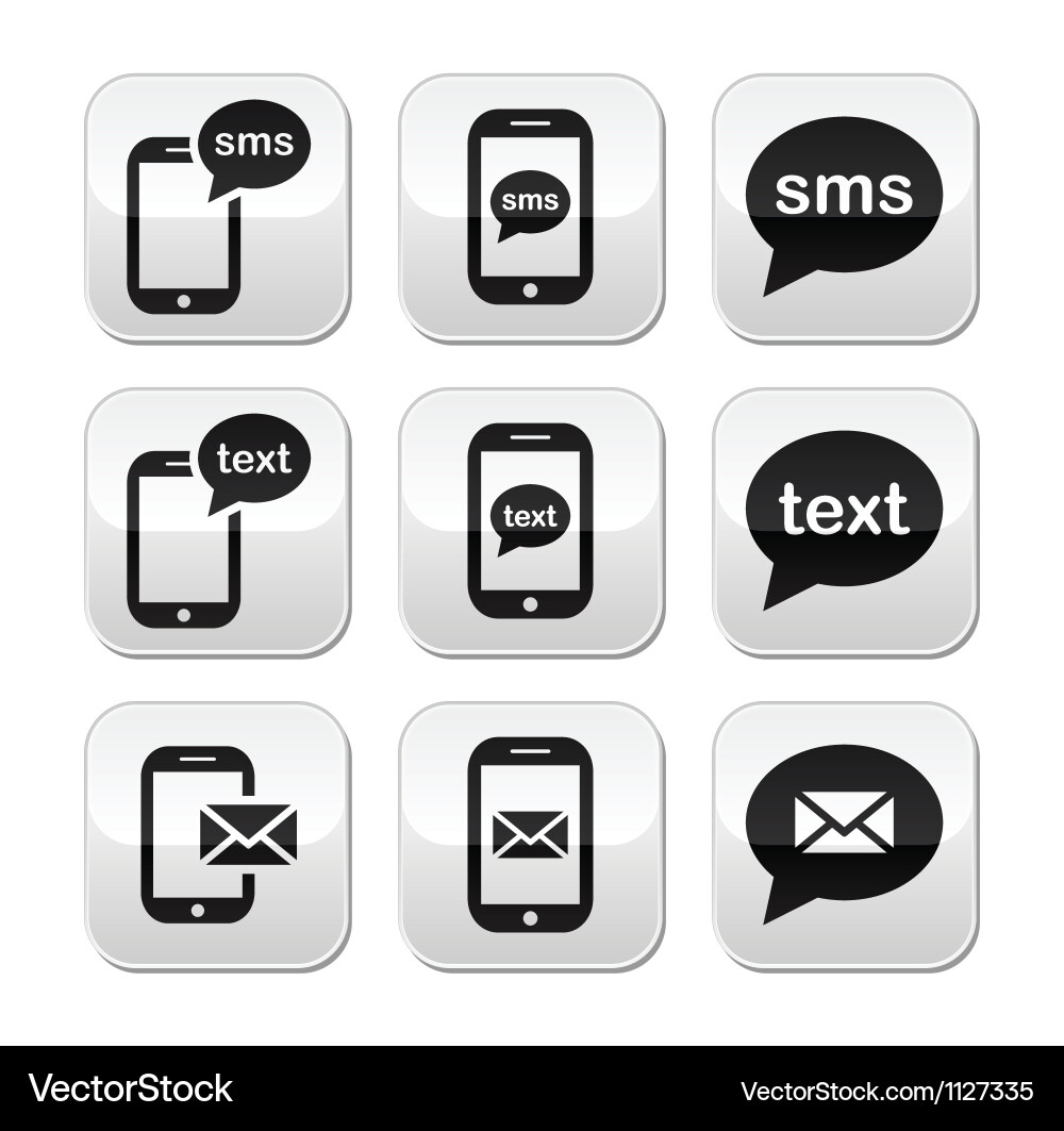 SMS & Messaging Buttons vector image