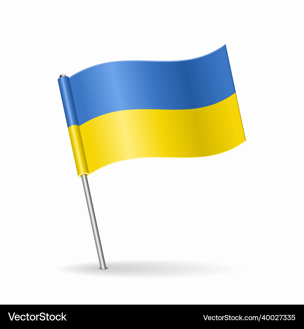 Ukrainian Flag Pointer Map Pin vector image