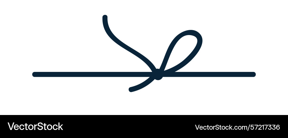Bow knot simple string line thin rope tying vector image