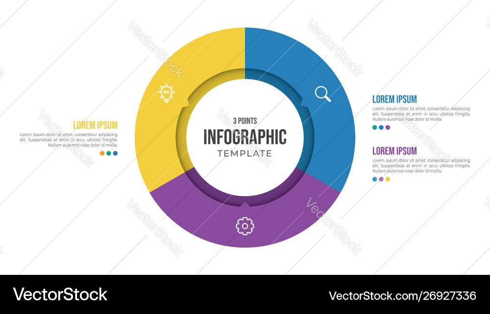 Circular Infographic Element - 3 Points Vector Image