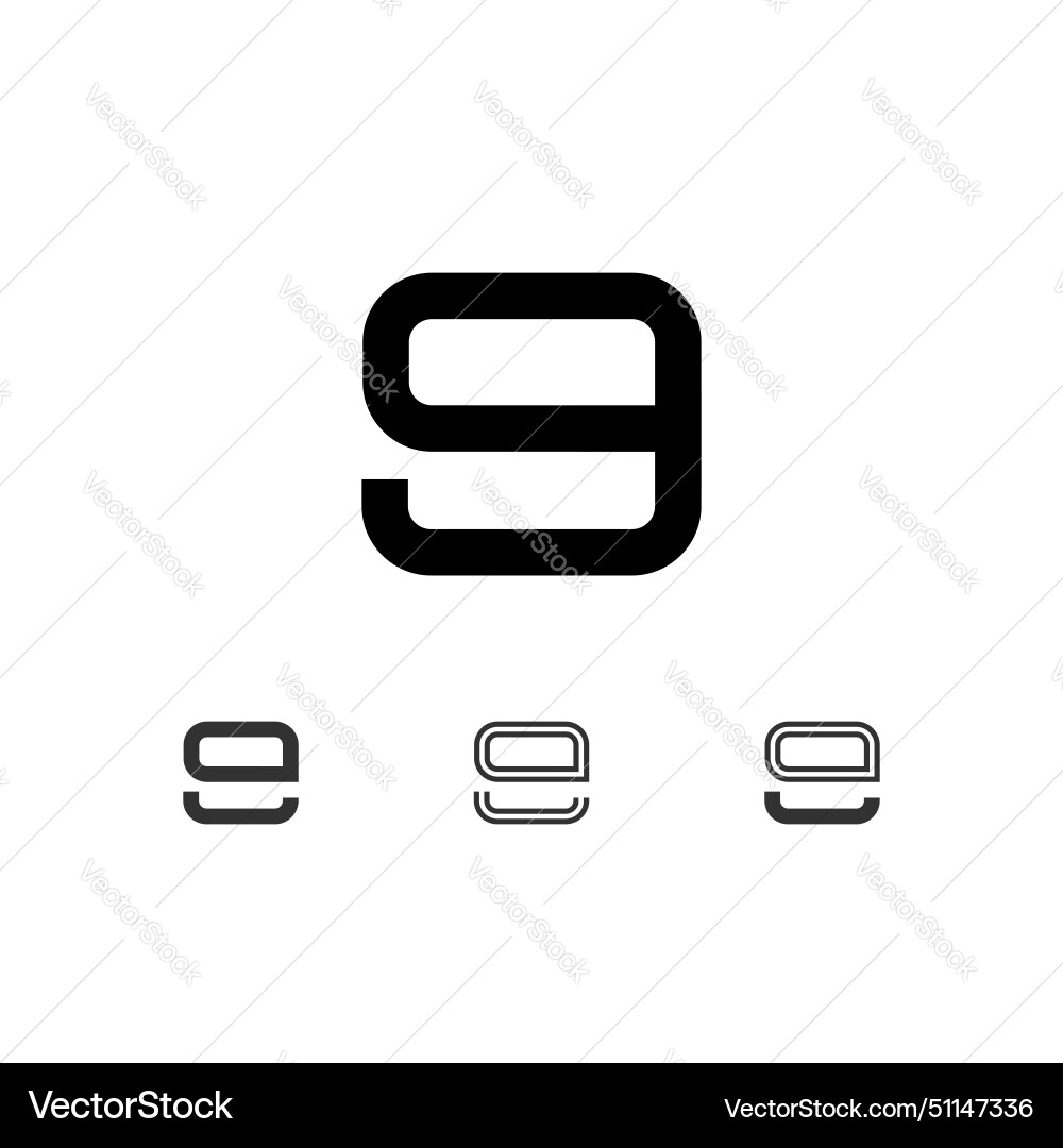 Digital Nine Font - Tech Style vector image