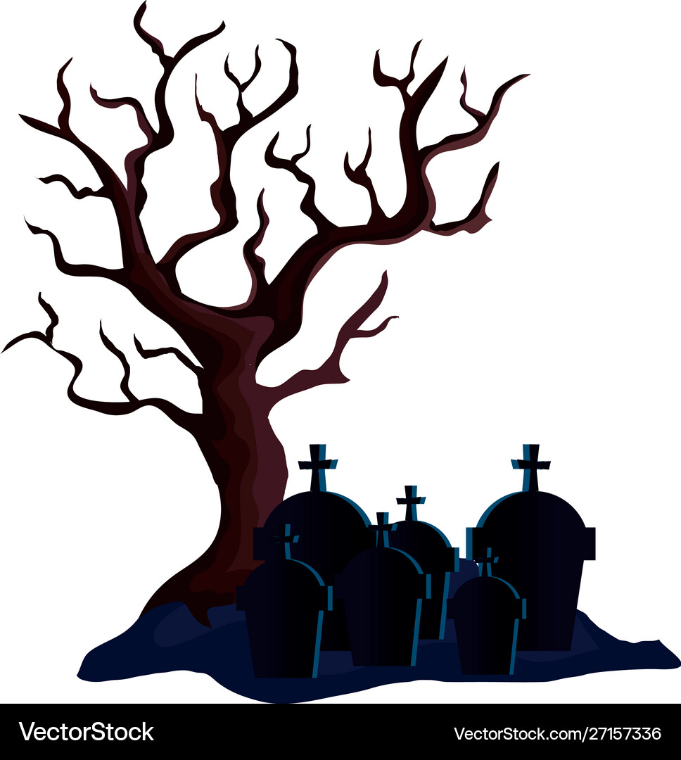 Dry tree with cemetery isolated icon – Lizenzfreie Vektorgrafik |  VectorStock, image size:968x1080