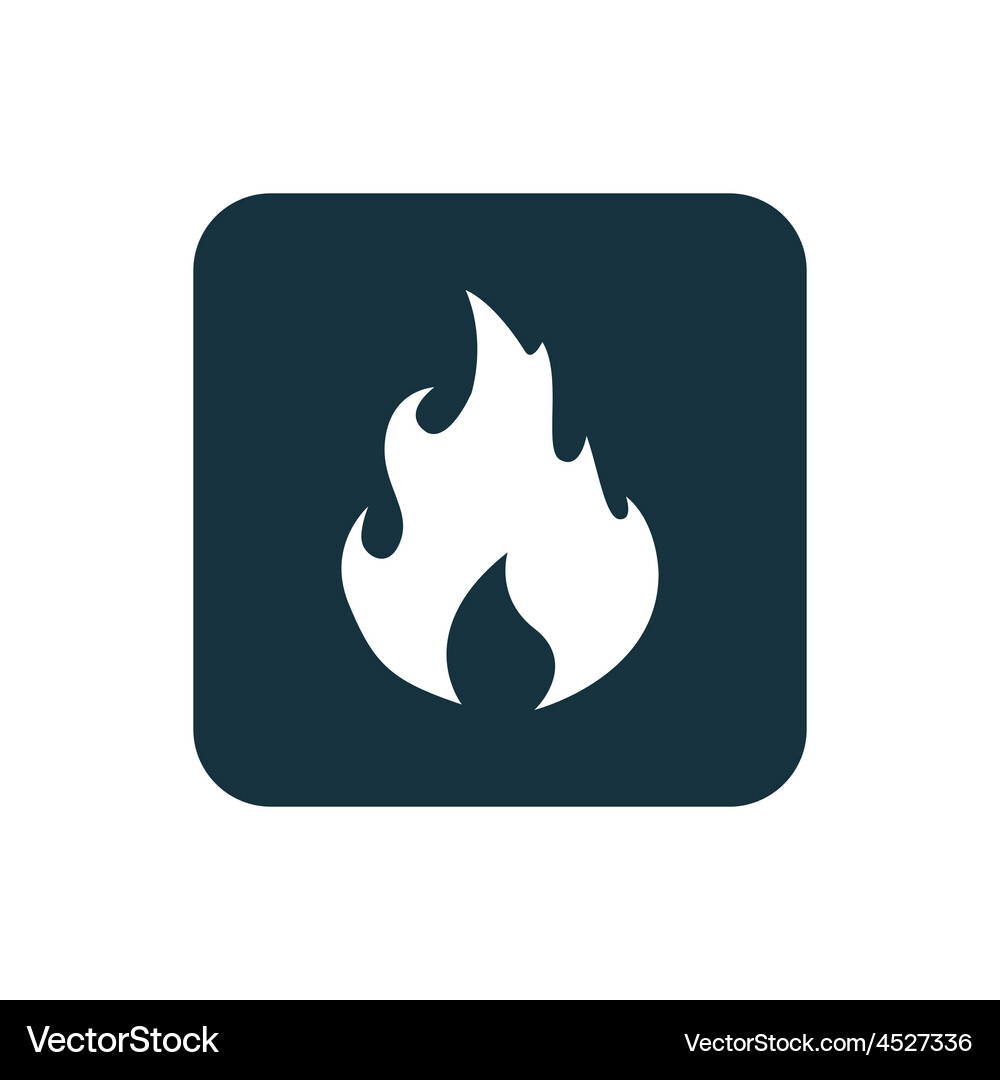 Fire icon rounded squares button Vector Image