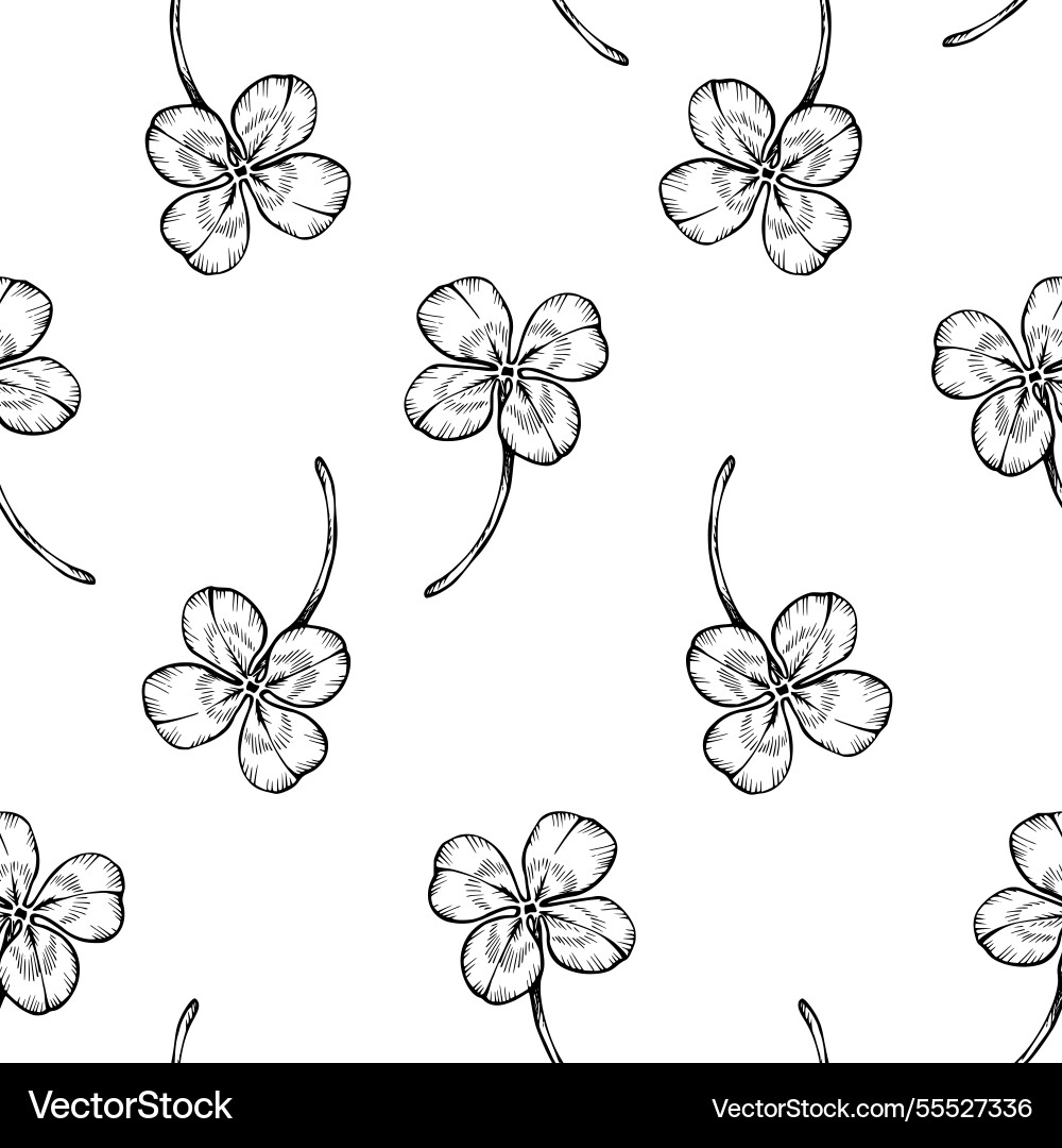 Seamless pattern with four leaf clover Seamless pattern with four leaf clover vector image