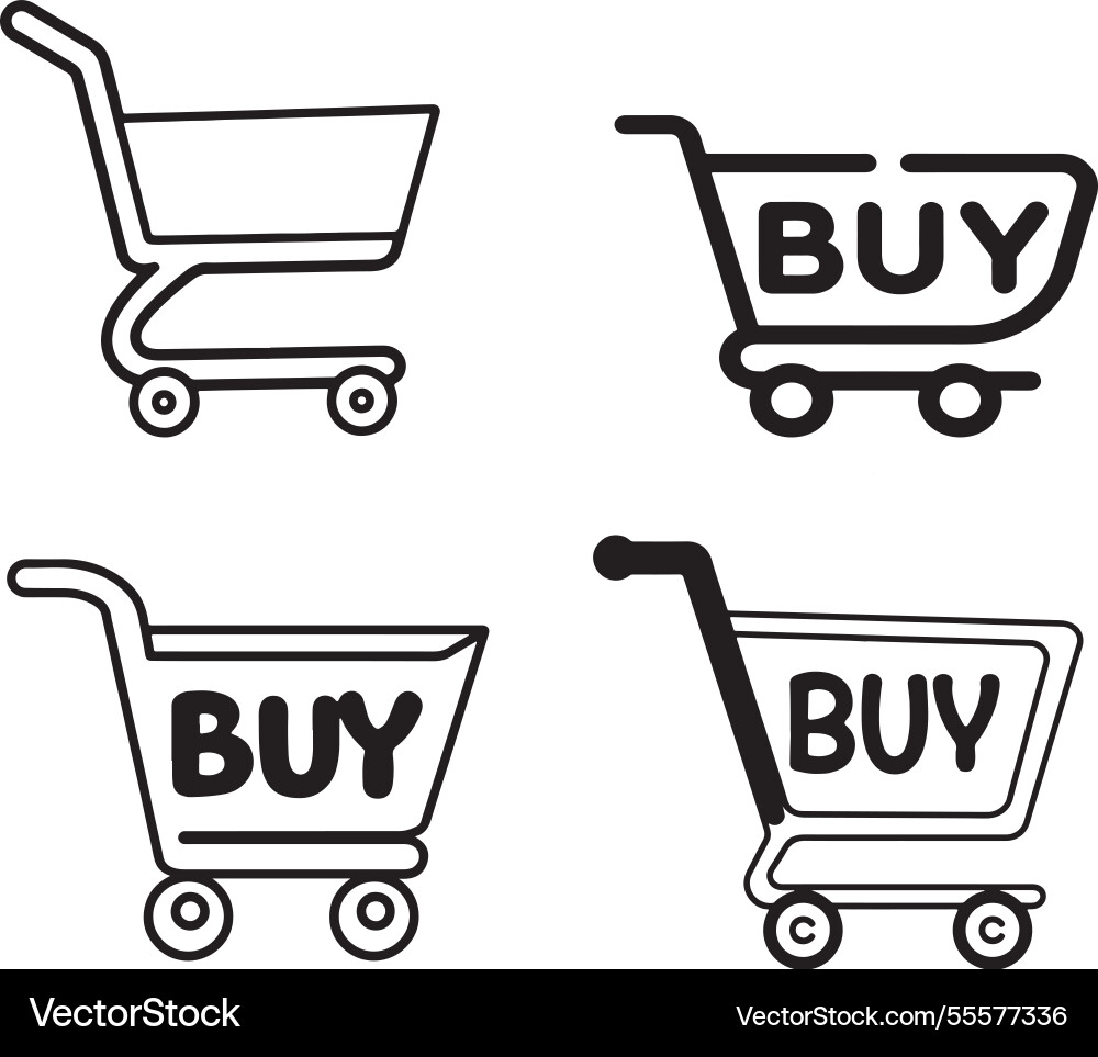 Set of shopping cart icons collection web Set of shopping cart icons collection web Vector Image