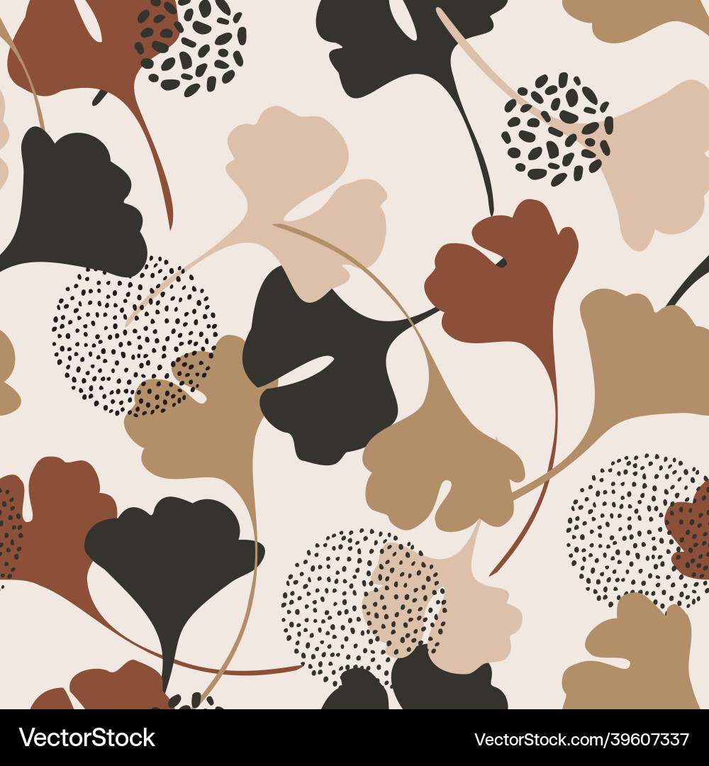 Abstract Ginkgo Leaf Pattern vector image