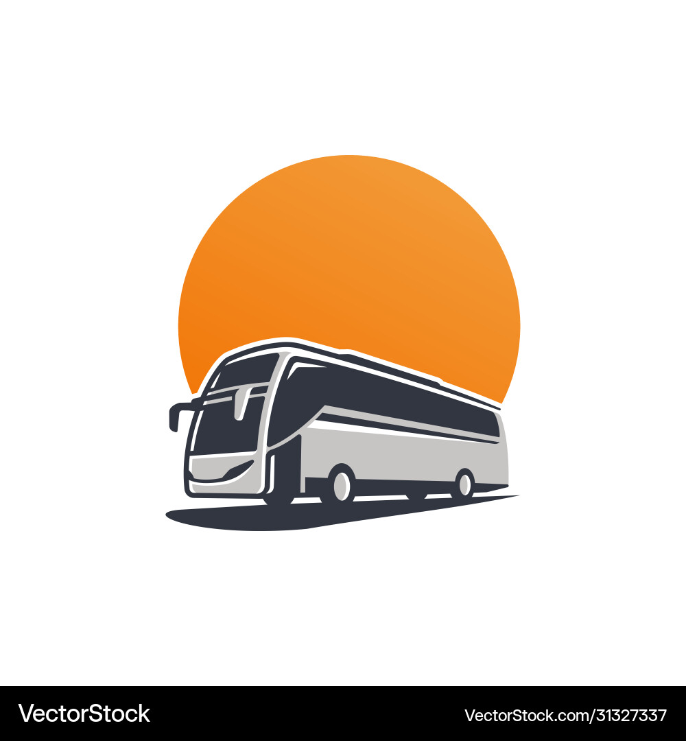 Big bus logo silhouette Big bus logo silhouette vector image