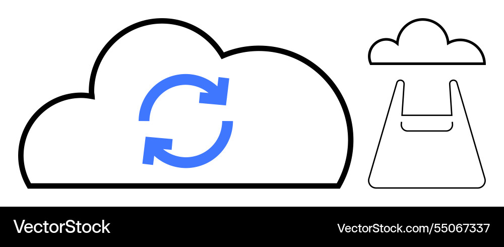 Cloud computing synchronization concept Cloud computing synchronization concept vector image