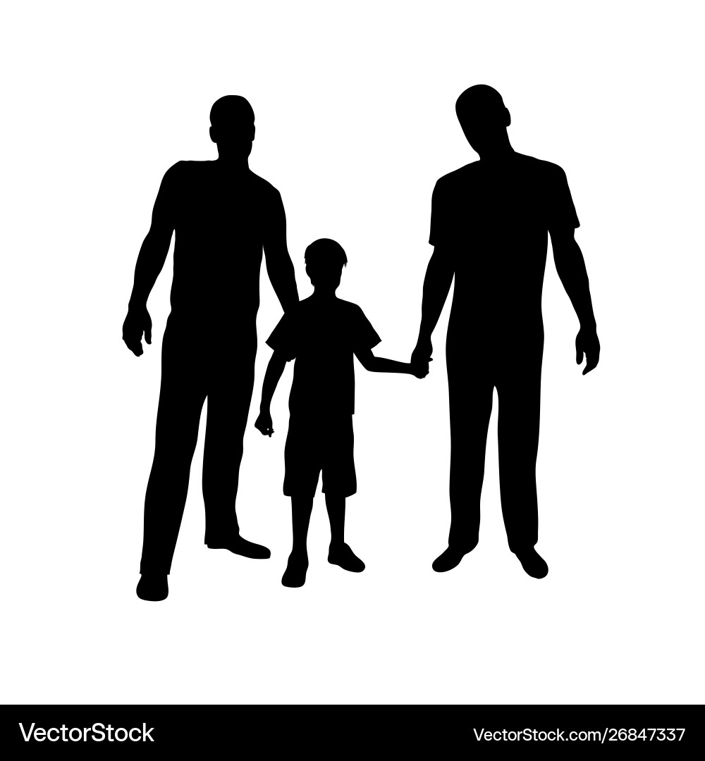 Homosexuell Familie Silhouette vektorbild