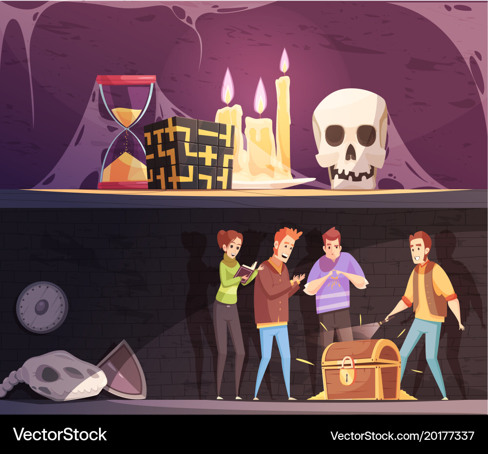 Reality quest horizontal banners Vector Image