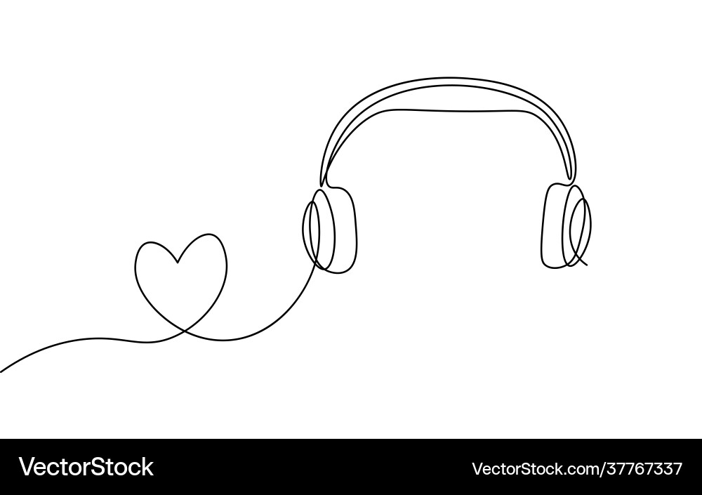 Single continuous line art music library like Single continuous line art music library like vector image