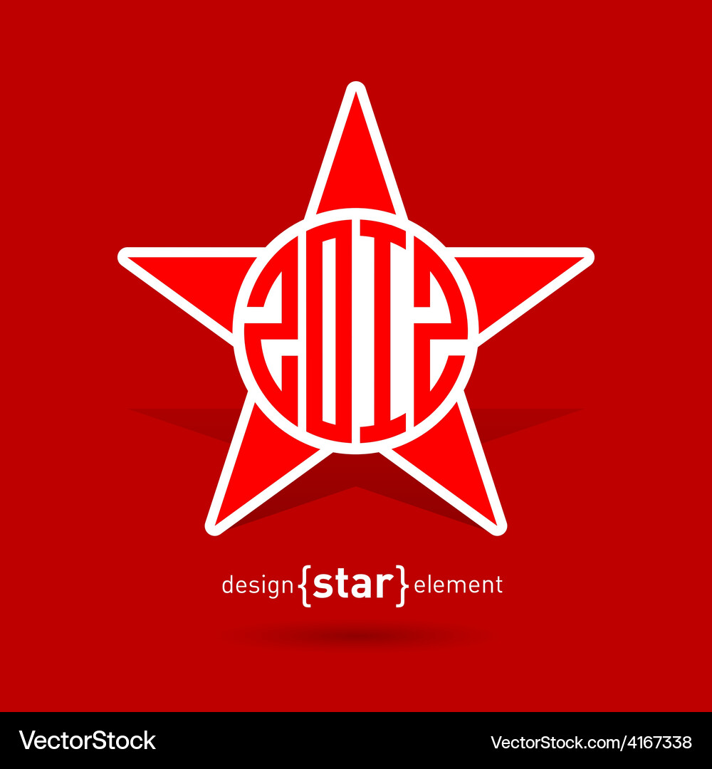 Abstract design element star with new year date Vector Image