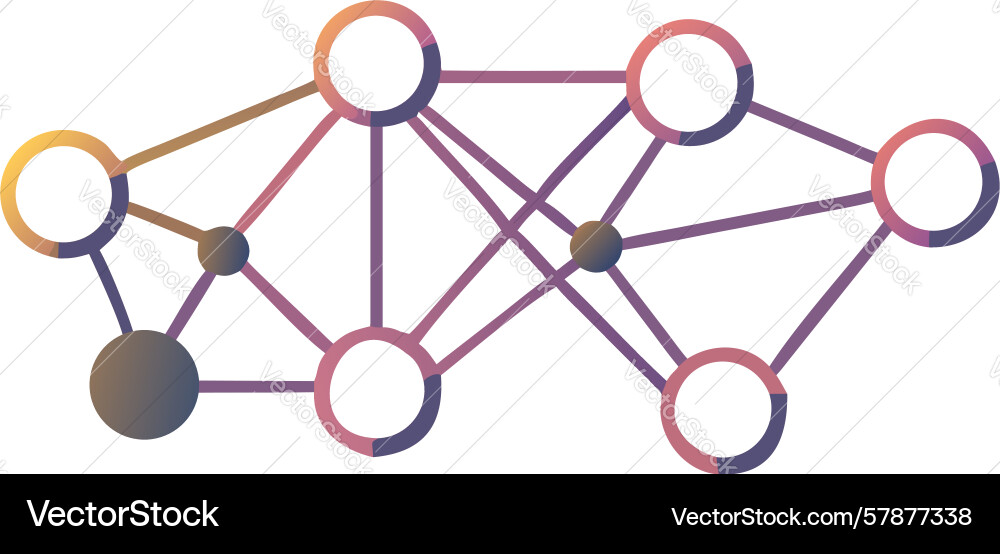 Abstract neural network connection nodes graphic vector image