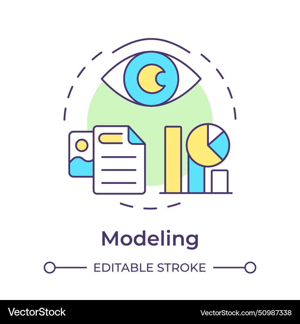 Bpm modeling multi color concept icon Bpm modeling multi color concept icon vector image