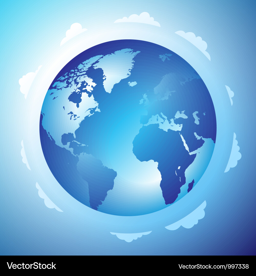 Celestial Globe with Clouds Vector Image