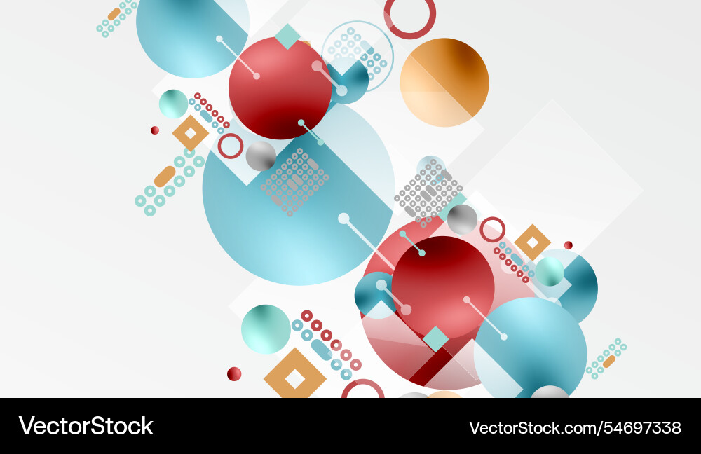 Circles and elements geometric abstract background vector image