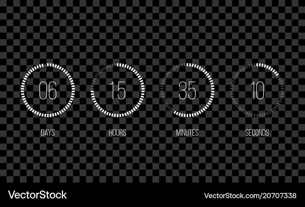 Countdown clock counter digital timer Countdown clock counter digital timer vector image
