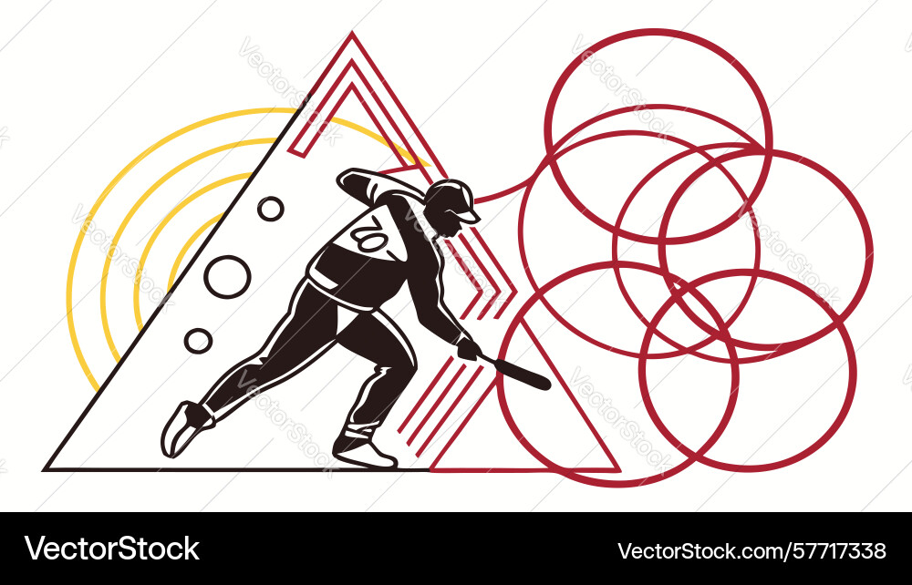 Dynamic runner with abstract circles movement Vector Image