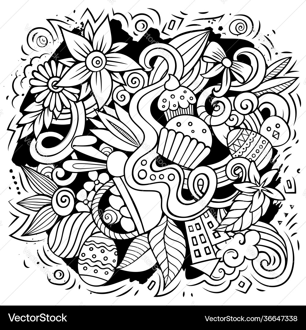 Happy easter doodles Royalty Free Vector Image