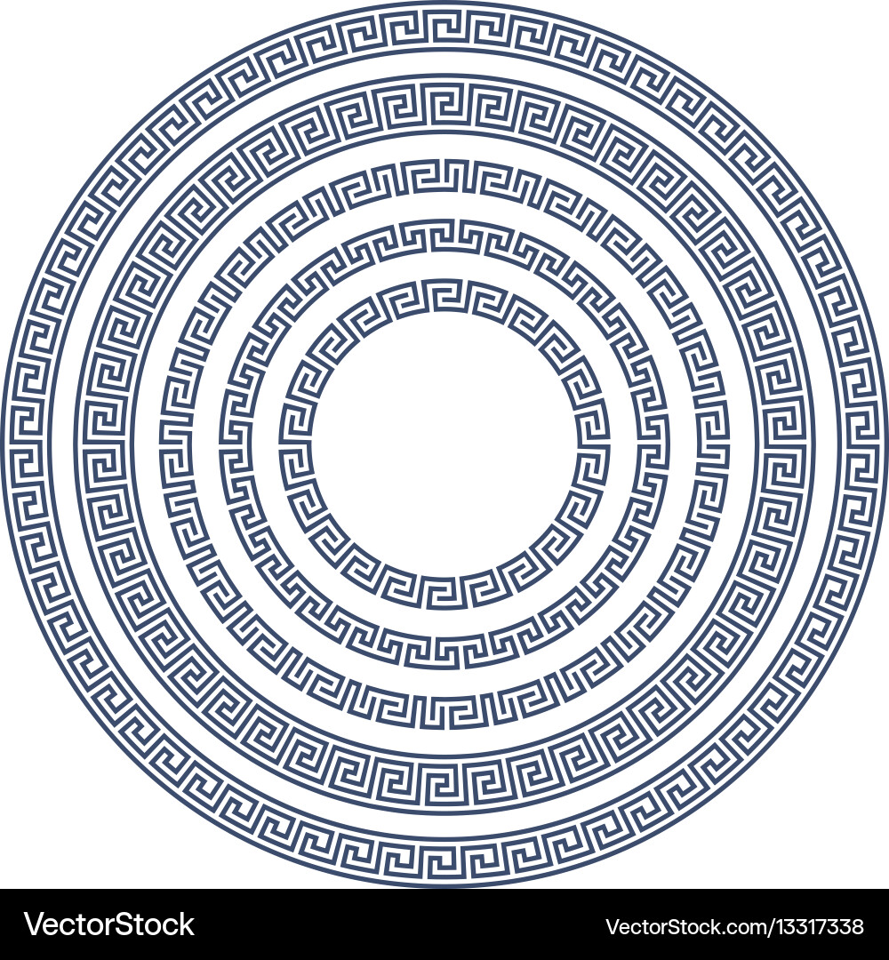 Round frame with greek pattern Royalty Free Vector Image