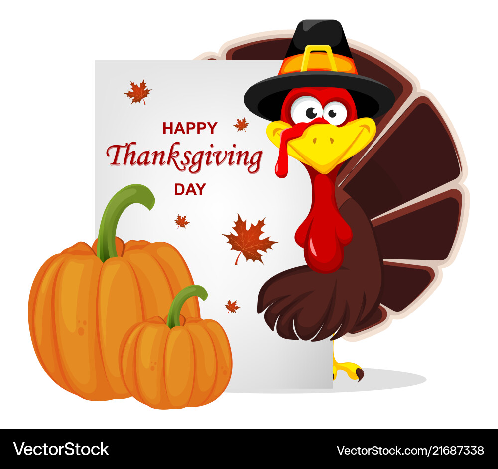 Thanksgiving turkey happy day Thanksgiving turkey happy day vector image