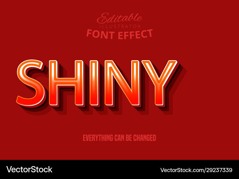 3d shiny text effect for modern design vector image