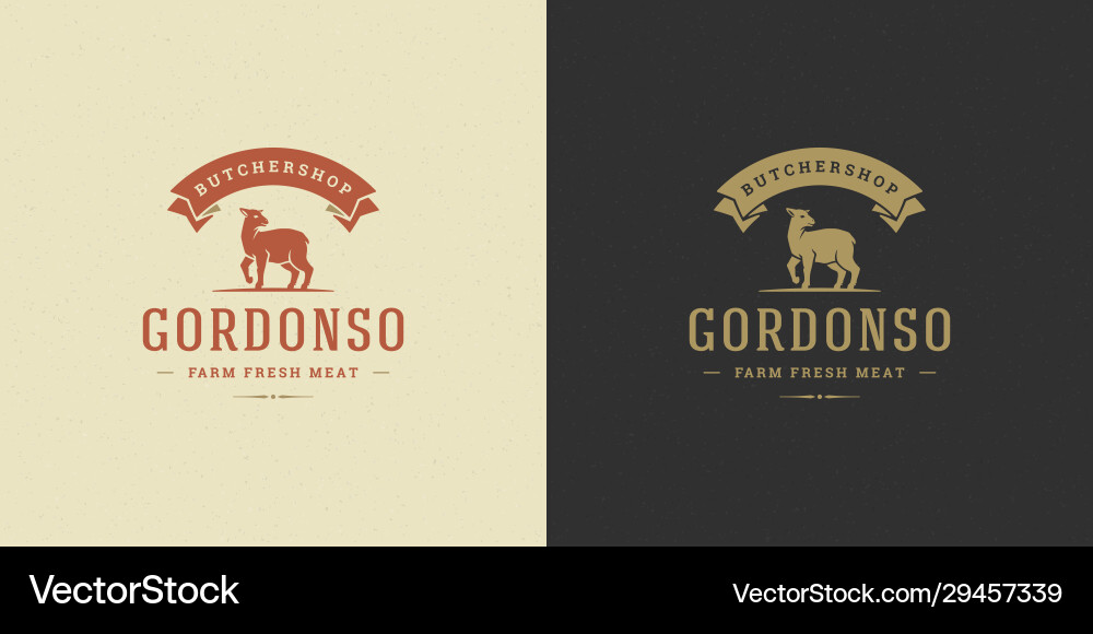 Butcher Shop Logo Lammfell Butcher Shop Logo Lammfell vektorbild