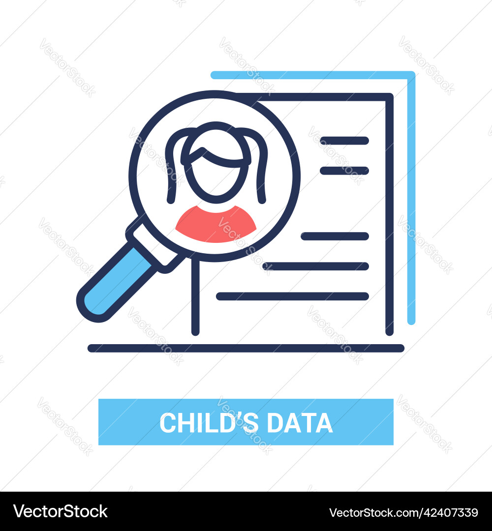 Child data - line design single isolated Child data - line design single isolated vector image