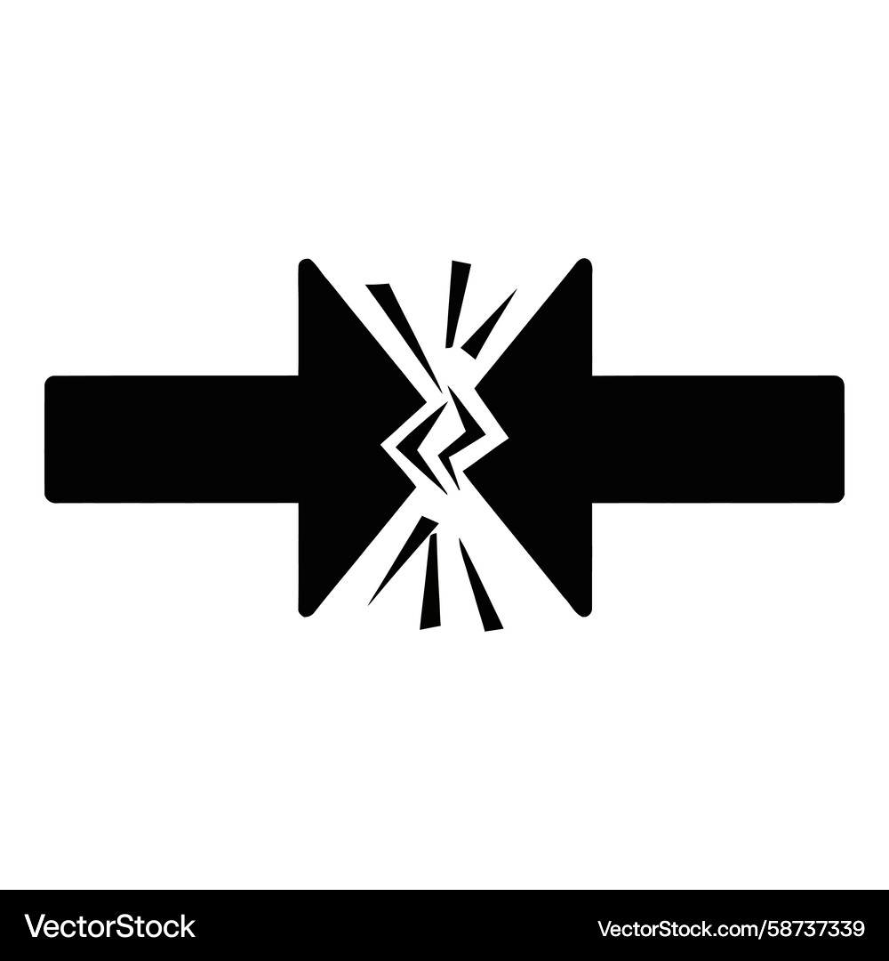 Jagged Lightning Collision Arrows Vector Image