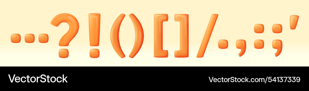 Punctuation marks in bold Punctuation marks in bold vector image