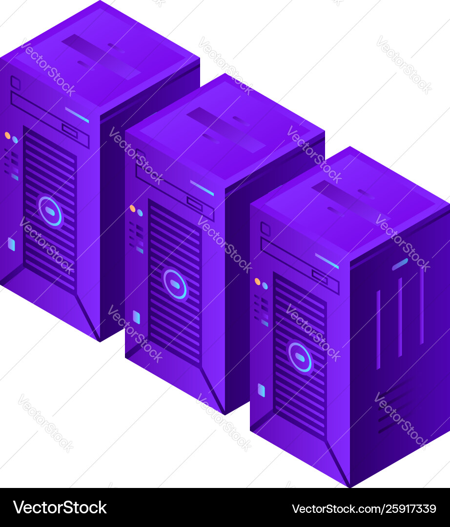 Server computers icon isometric style Server computers icon isometric style vector image